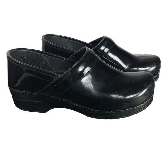DANSKO Black Petrol Patent Leather Professional Clogs Womens Shoes SIZE 41 Nurse - Picture 1 of 11